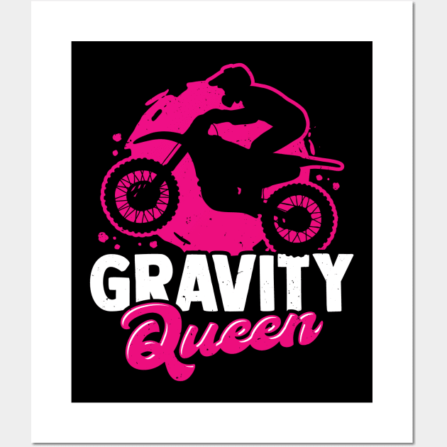 Gravity Queen Dirt Bike Racing Motocross Girl Gift Wall Art by Dolde08